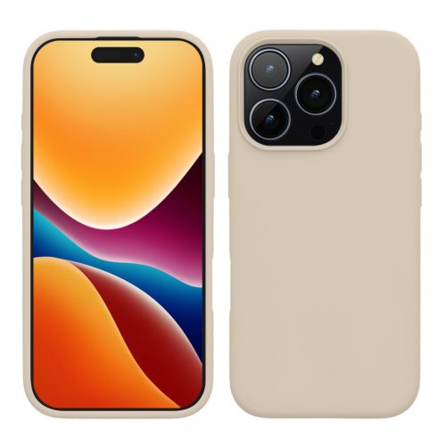 Kwmobile tok Apple iPhone 16 Pro készülékhez, krémszínű, szilikon, KWM000022TW011C