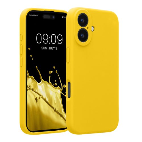 Kwmobile tok Apple iPhone 16-hoz, sárga, szilikon, KWM000022TY002C