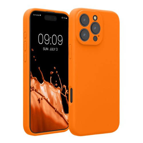 Kwmobile tok Apple iPhone 16 Pro Max készülékhez, narancssárga, szilikon, KWM000022UA005C