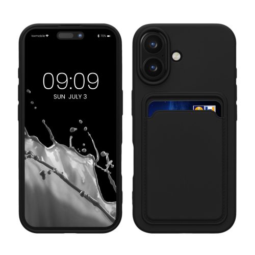 Kwmobile tok Apple iPhone 16-hoz, fekete, szilikon, KWM000022UF001C