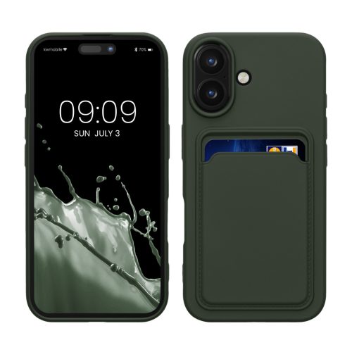 Kwmobile tok Apple iPhone 16-hoz, sötétzöld, szilikon, KWM000022UF002C
