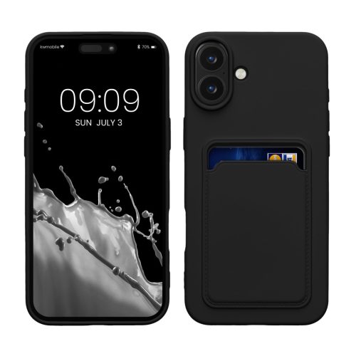 Kwmobile tok Apple iPhone 16 Plus-hoz, fekete, szilikon, KWM000022UG001C