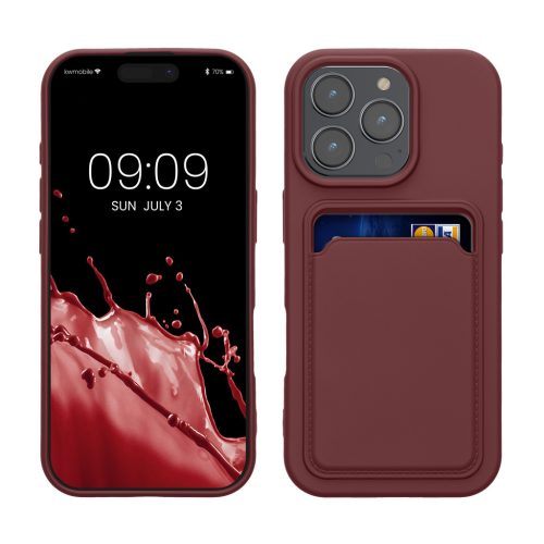 Kwmobile Apple iPhone 16 Pro tok, sötétpiros, szilikon, KWM000022UH006C