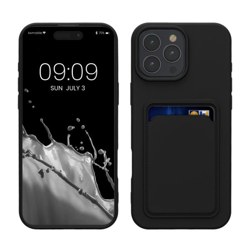 Kwmobile tok Apple iPhone 16 Pro Max készülékhez, fekete, szilikon, KWM000022UI001C