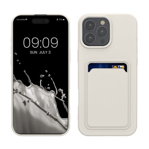 Kwmobile tok Apple iPhone 16 Pro Max készülékhez, fehér, szilikon, KWM000022UI005C