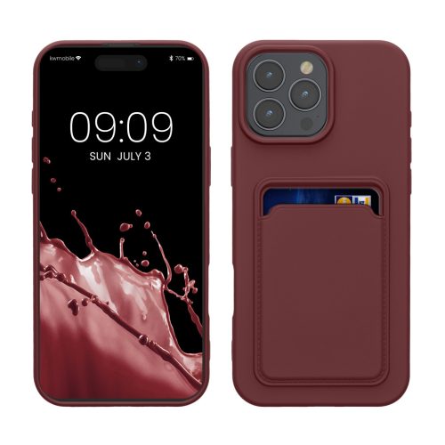 Kwmobile tok Apple iPhone 16 Pro Max készülékhez, sötétpiros, szilikon, KWM000022UI006C