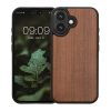 Kwmobile tok Apple iPhone 16-hoz, barna, fa/szilikon, KWM000022UP001C