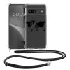 Kwmobile tok nyakpánttal Google Pixel 8a-hoz, átlátszó/fekete, szilikon, KWM000020KX004C