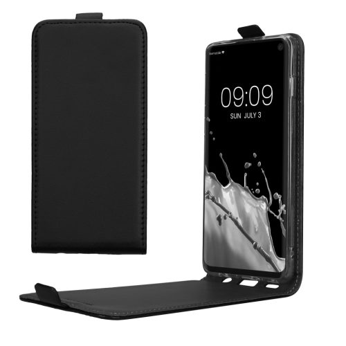 Kwmobile tok Samsung Galaxy S10 készülékhez, fekete, öko-bőr/szilikon, KWM000021VN001C
