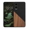 Kwmobile tok OnePlus Nord CE4 Lite-hoz, barna/fekete, fa/szilikon, KWM000022UX001C