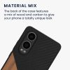 Kwmobile tok OnePlus Nord CE4 Lite-hoz, barna/fekete, fa/szilikon, KWM000022UX001C