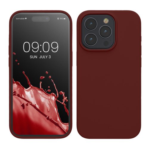 Kwmobile tok Apple iPhone 15 Pro készülékhez, sötétpiros, szilikon, KWM000020CC040C