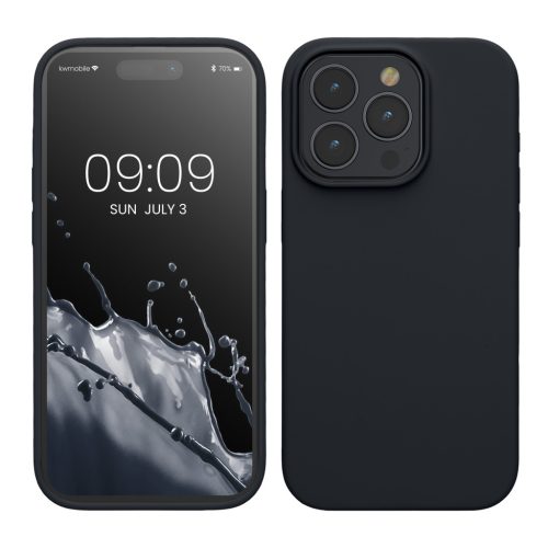 Kwmobile tok Apple iPhone 15 Pro készülékhez, sötétkék, szilikon, KWM000020CC045C