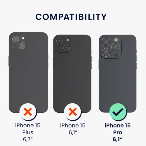 Kwmobile tok Apple iPhone 15 Pro készülékhez, többszínű, fa/szilikon, KWM000020EI004C