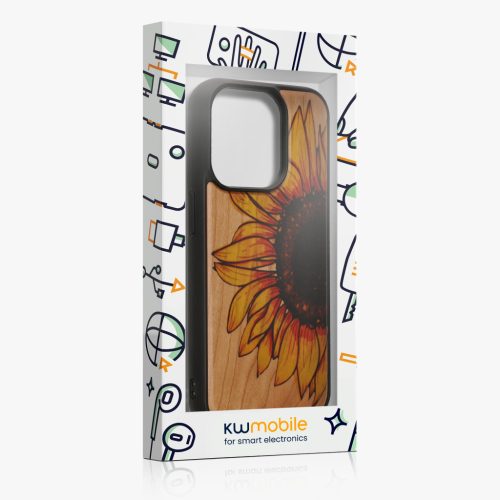 Kwmobile tok Apple iPhone 15 Pro készülékhez, többszínű, fa/szilikon, KWM000020EI004C