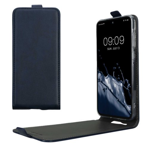 Kwmobile tok Samsung Galaxy A55 5G-hez, sötétkék, öko-bőr/szilikon, KWM000021OP002C