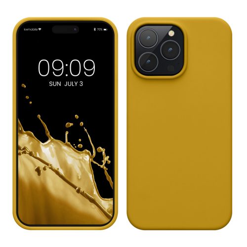 Kwmobile tok Apple iPhone 14 Pro Max készülékhez, sárga, szilikon, KWM000016NL046C
