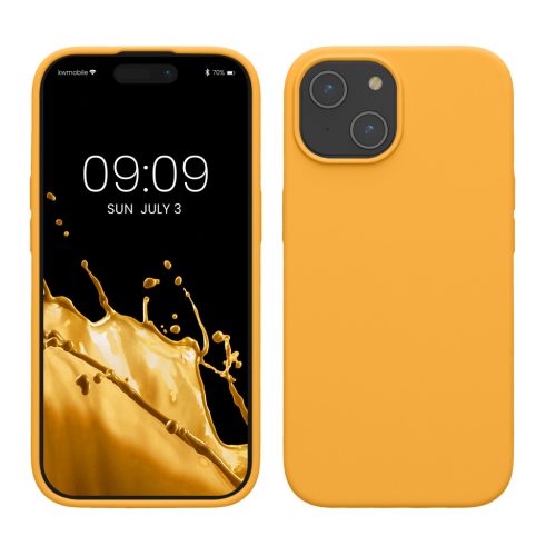 Kwmobile tok Apple iPhone 15-höz, narancssárga, szilikon, KWM000020CA012C