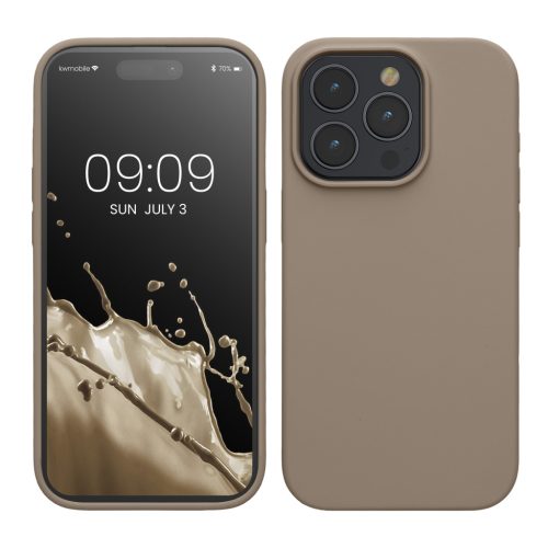 Kwmobile tok Apple iPhone 15 Pro készülékhez, bézs, szilikon, KWM000020CC047C