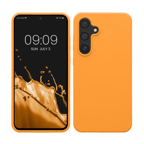 Kwmobile tok Samsung Galaxy S24 FE-hez, narancssárga, szilikon, KWM000021WA007C