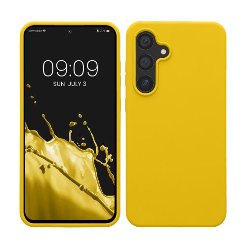 Kwmobile tok Samsung Galaxy S24 FE-hez, sárga, szilikon, KWM000021WA008C