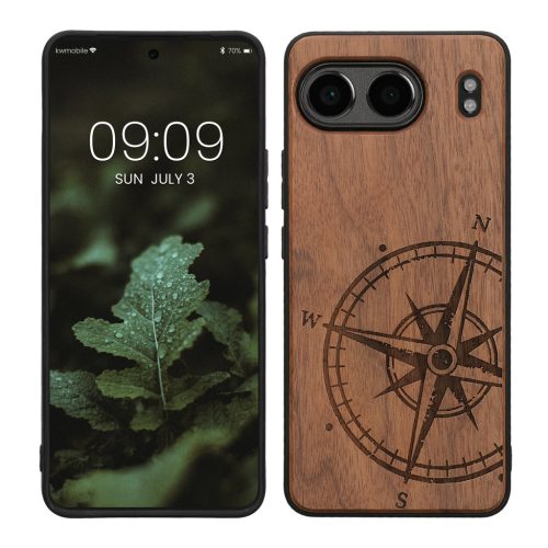 Kwmobile OnePlus Nord 4 tok, barna, fa/szilikon, KWM000022VM001C