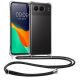 Kwmobile tok nyakpánttal OnePlus Nord 4-hez, átlátszó/fekete, szilikon, KWM000022VN001C