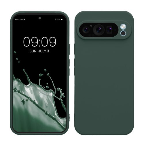 Kwmobile Google Pixel 9 Pro XL tok, sötétzöld, szilikon, KWM000020PU010C