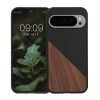 Kwmobile tok Google Pixel 9/Pixel 9 Pro készülékhez, barna/fekete, fa/szilikon, KWM000020QR001C