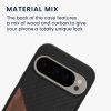Kwmobile tok Google Pixel 9/Pixel 9 Pro készülékhez, barna/fekete, fa/szilikon, KWM000020QR001C