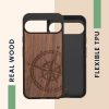 Kwmobile Google Pixel 9 Pro XL tok, barna, fa/szilikon, KWM000020QT001C