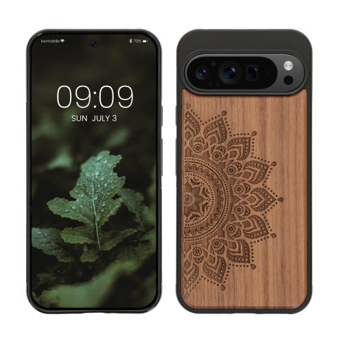Kwmobile Google Pixel 9 Pro XL tok, barna, fa/szilikon, KWM000020QT002C