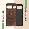 Kwmobile Google Pixel 9 Pro XL tok, barna, fa/szilikon, KWM000020QT003C