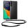 Kwmobile tok nyakpánttal Samsung Galaxy S24 FE-hez, átlátszó/fekete, szilikon, KWM000021WL001C