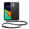 Kwmobile tok nyakpánttal Nokia G42 5G-hez, átlátszó/fekete, szilikon, KWM000021WN001C