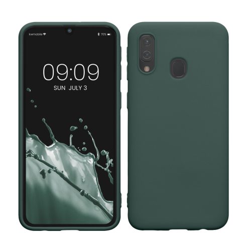 Kwmobile tok Samsung Galaxy A40-hez, sötétzöld, szilikon, KWM000009ZX035C