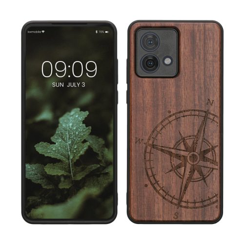 Kwmobile tok Motorola Moto G84-hez, barna, fa/szilikon, KWM000022VU001C