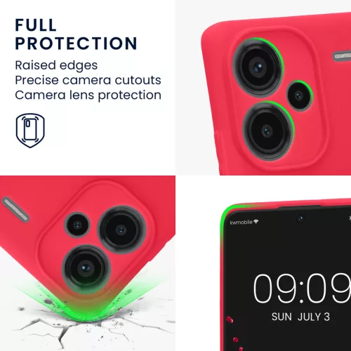 Kwmobile tok Xiaomi Redmi Note 13 Pro Plus 5G-hez, rózsaszín, szilikon, KWM000020OF006C