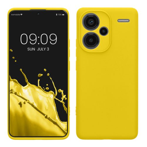 Kwmobile tok Xiaomi Redmi Note 13 Pro Plus 5G-hez, sárga, szilikon, KWM000020OF007C