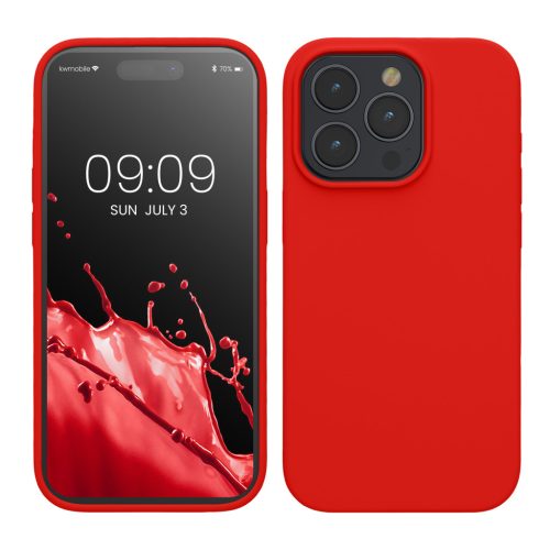Kwmobile tok Apple iPhone 15 Pro készülékhez, piros, szilikon, KWM000020CC048C