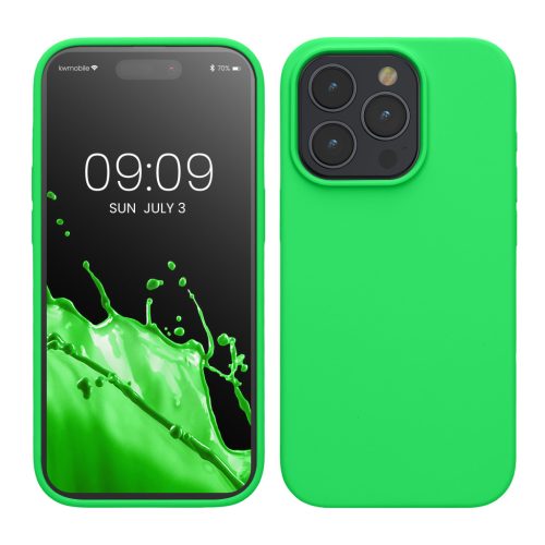 Kwmobile tok Apple iPhone 15 Pro készülékhez, zöld, szilikon, KWM000020CC050C