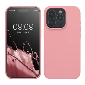   Kwmobile tok Apple iPhone 15 Pro készülékhez, világos rózsaszín, szilikon, KWM000020CC052C
