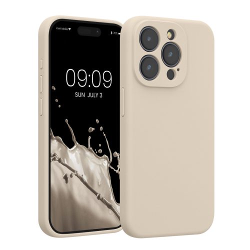 Kwmobile Apple iPhone 15 Pro tok, krémszínű, szilikon, KWM000022OM013C
