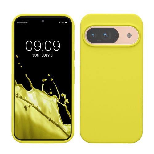 Kwmobile tok Google Pixel 9/Pixel 9 Pro készülékhez, sárga, szilikon, KWM000020PI043C