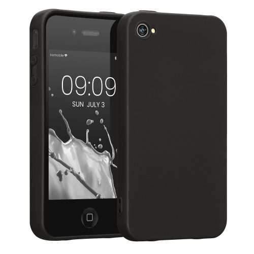 Apple iPhone 4 / iPhone 4s tok, szilikon, fekete, 10719