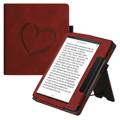 Huzat Amazon Kindle Oasis 10, Kwmobile, piros, öko-bőr, 59393.01