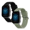 2 db pánt készlet Huami Amazfit GTS 3/Amazfit GTS 2/Amazfit GTS, Kwmobile, fekete/zöld, szilikon, 52696.13
