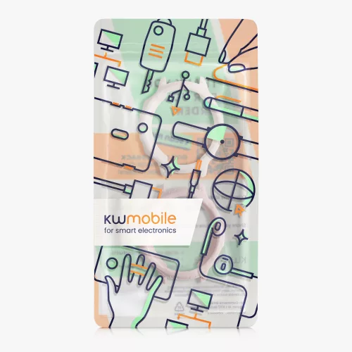 2 db-os tokkészlet Fossil Gen 6 női okosórához, Kwmobile, fehér/rózsaszín, szilikon, 59439.01