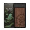 kwmobile tok Google Pixel 6a telefonhoz, fa, barna/fekete, 59884.02