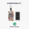 kwmobile autókulcs fedél Renault/Dacia 4 gomboshoz - Keyless Go, Eco-bőr, többszínű, 44637.70